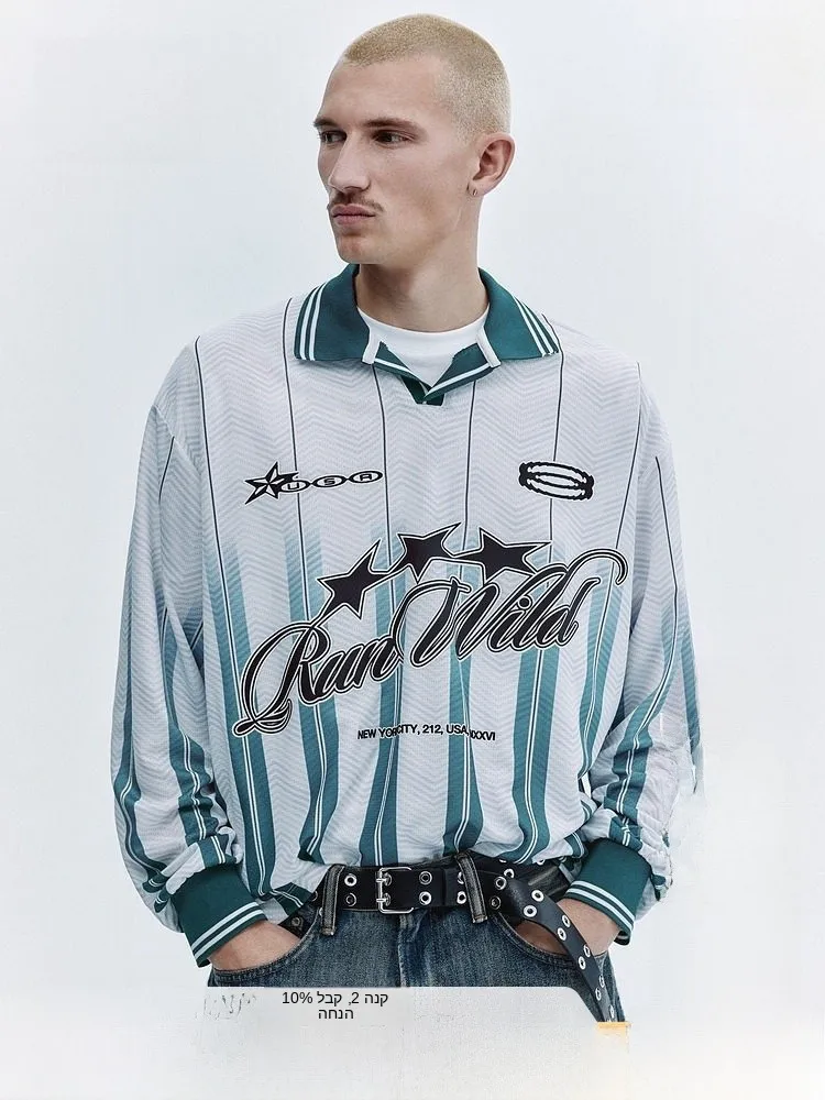 

Мужская рубашка H&M свободного кроя для спорта и фитнеса, модная летняя новинка, повседневный стиль, 100% полиэстер, стандартная толщина