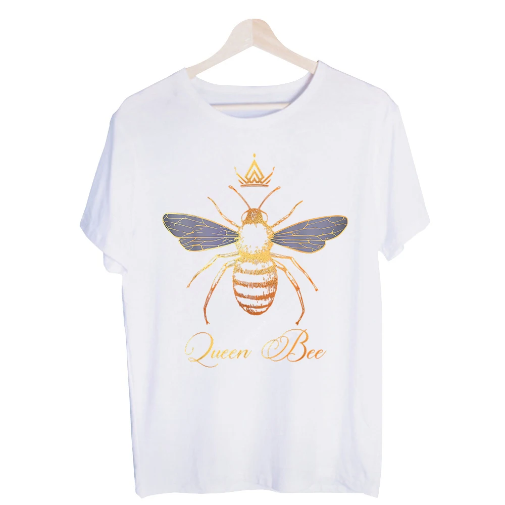 Women's Queen Bee Graphic Tee, Short Sleeve Crew Neck T-Shirt for Casual Daily Wear and Summer Outfits