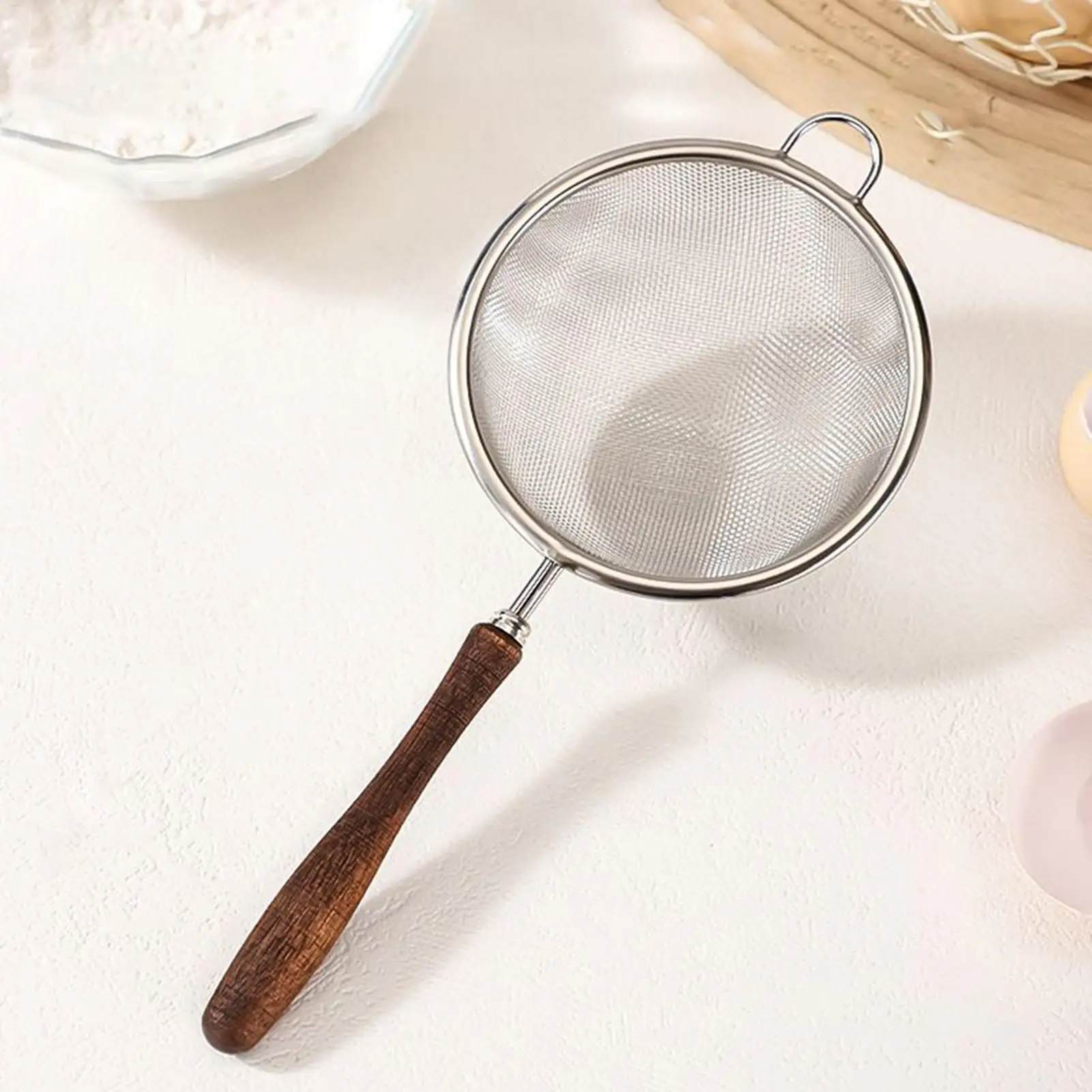S-L Stainless Steel Fine Mesh Strainer Sieve Strainer Kitchen Fried Food Filter Oil Baking Tool Reusable Handheld Sifter Skimmer view 6