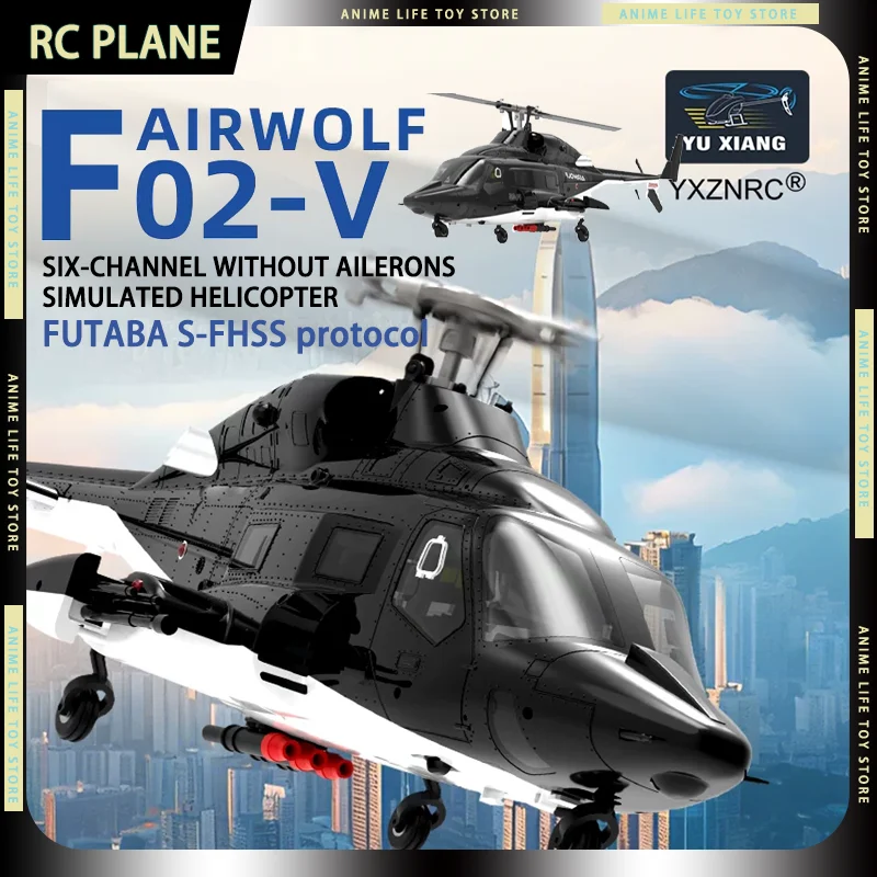 

2026 Yuxiang 1:34 F02V Airwolf RC Helicopter 6CH 6-Axis Brushless 3D Stunt Inverted Flight No Ailerons CNC Alloy Parts Boy Gifts