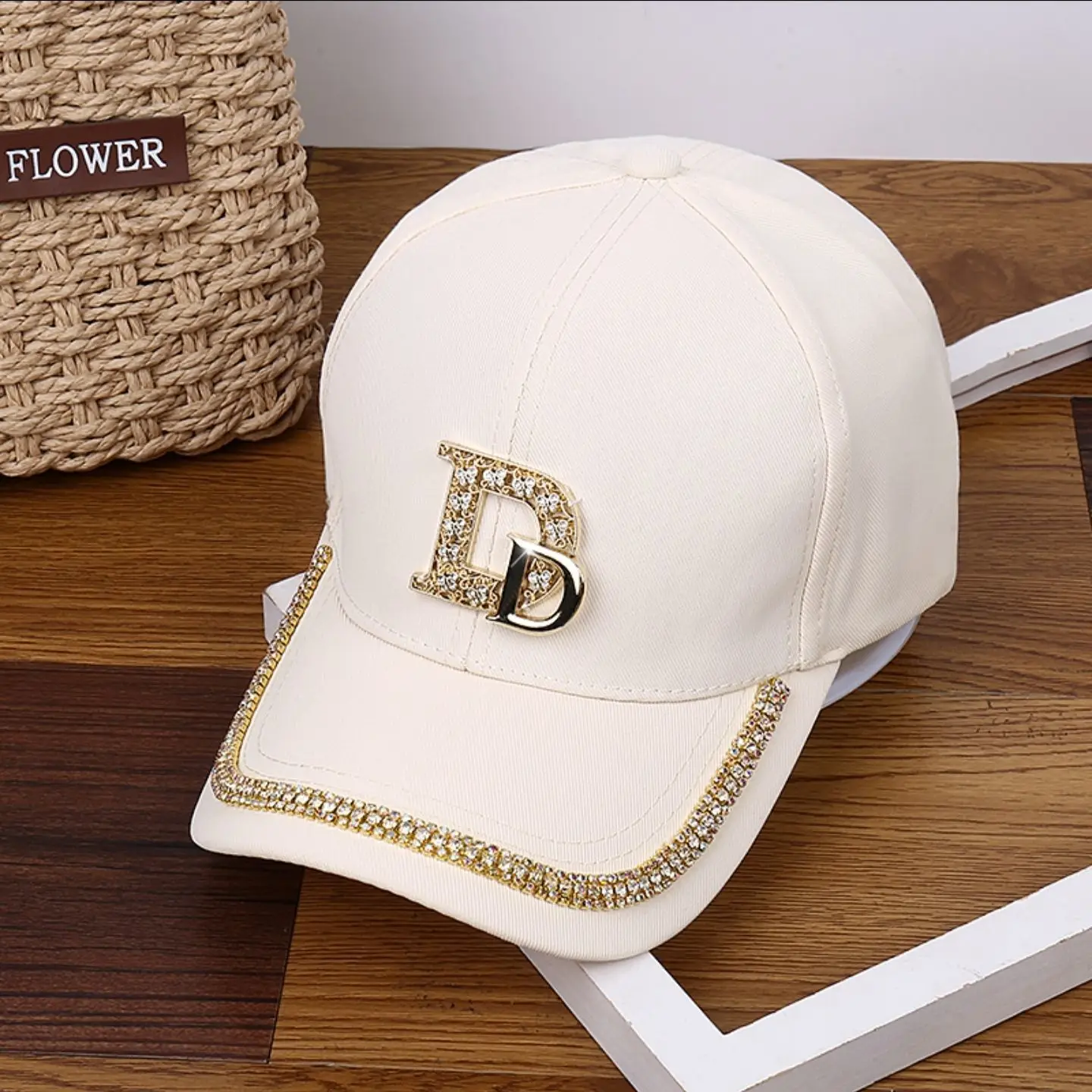 Fashion Women Diamond D Letter Baseball Cap Korean Version Casual Lady Caps Snapback Summer Sun Protection Hat Hip hop Sport Hat