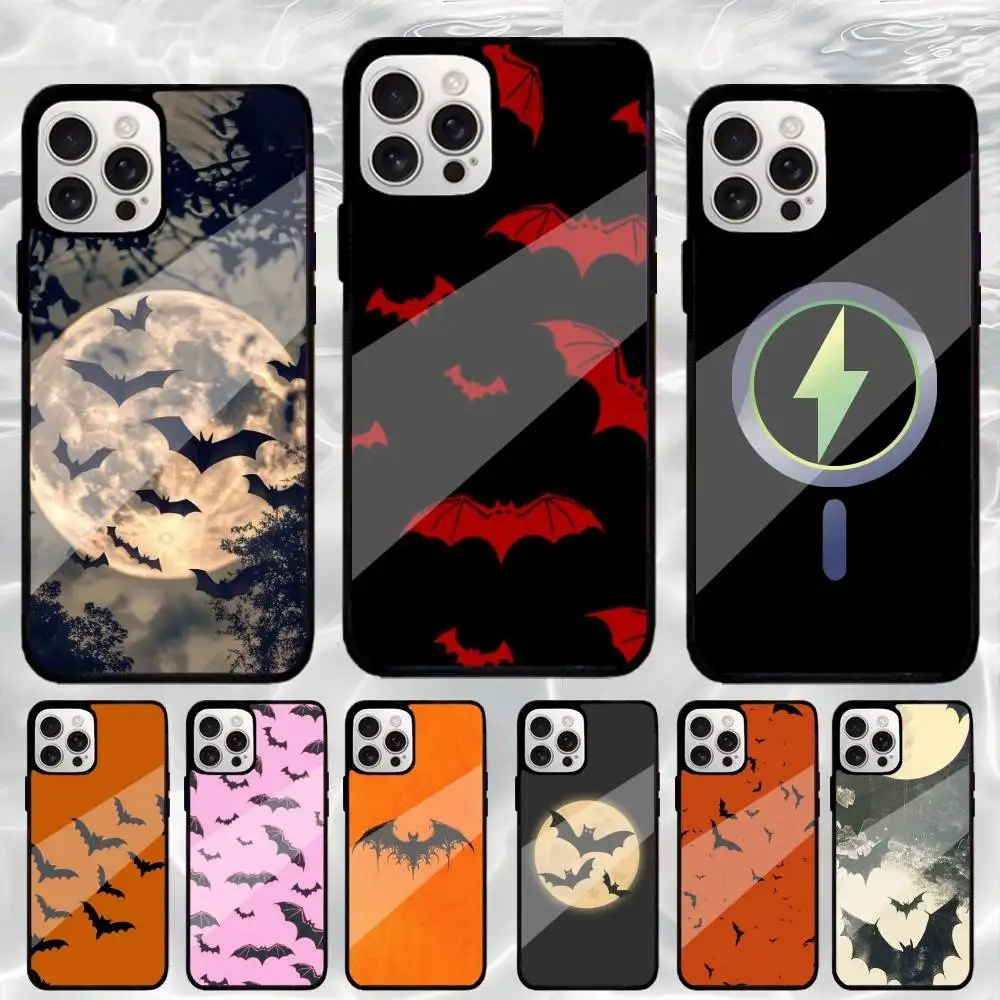 

B-Bat and halloween Phone Case For iPhone17,16,15,14,13,12,11 Plus,Pro Max Magnetic Magsafe Wireless Charging