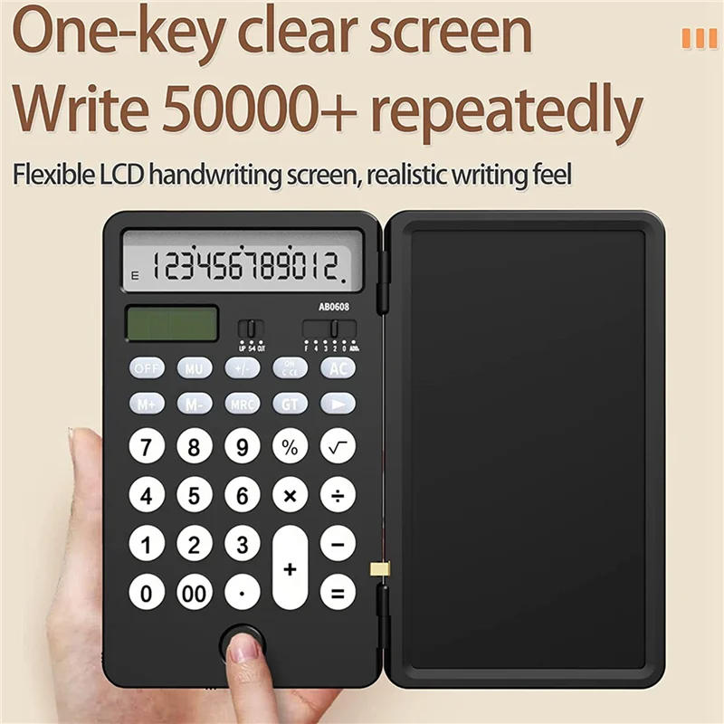 Calculadoras de mesa de escritório com display de 12 dígitos ABDE com mesa de escrita apagável, adequadas para uso em escritório, escola e negócios