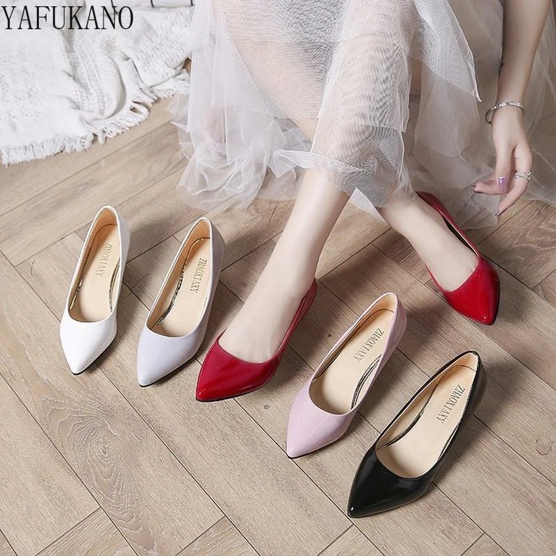 Simple Comfort Low-heeled Pumps Womens 3CM Pointed Cat Heel Pink High Heels Stiletto Bridesmaid Wedding Shoes Career Work Shoes