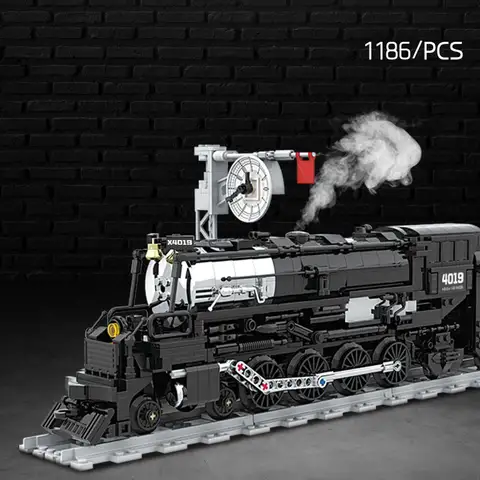 1186Pcs MOC City Technology Train Steam Transportation Vehicle Model Toys Building Blocks Bricks Birthday Gifts Kid Children DIY