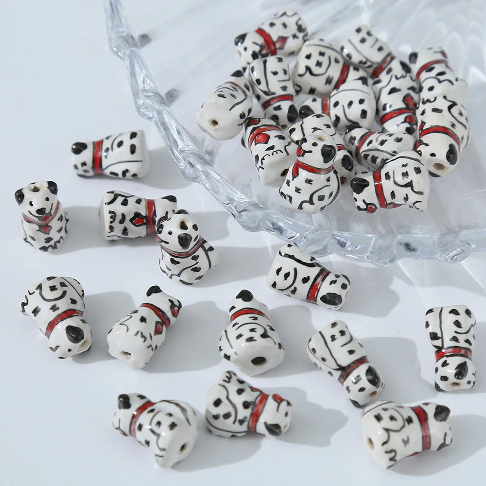 Black Series 3d Ceramic Bead Cartoon Shaped Bead String Diy Handmade Material
