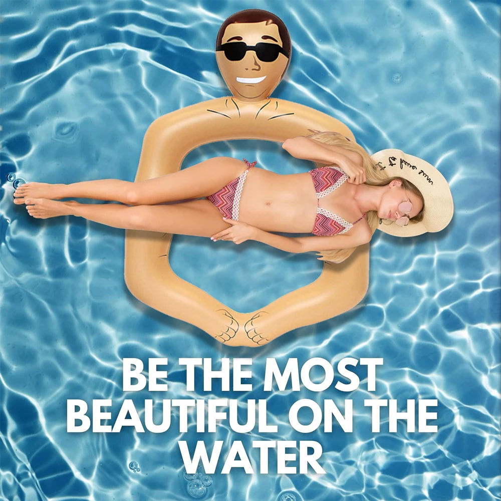 Pool Floating Row PVC Inflatable Floating Mat Christmas Decoration Photo Shoot Props Summer Adult Water Deck Mat