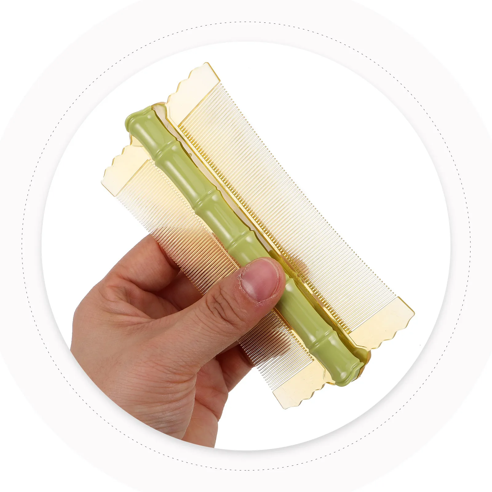 Double Sided Flea Comb Plastic Design Fine Tooth Dandruff Removal Comb Portable Grooming Tool for Pets Kids Adults