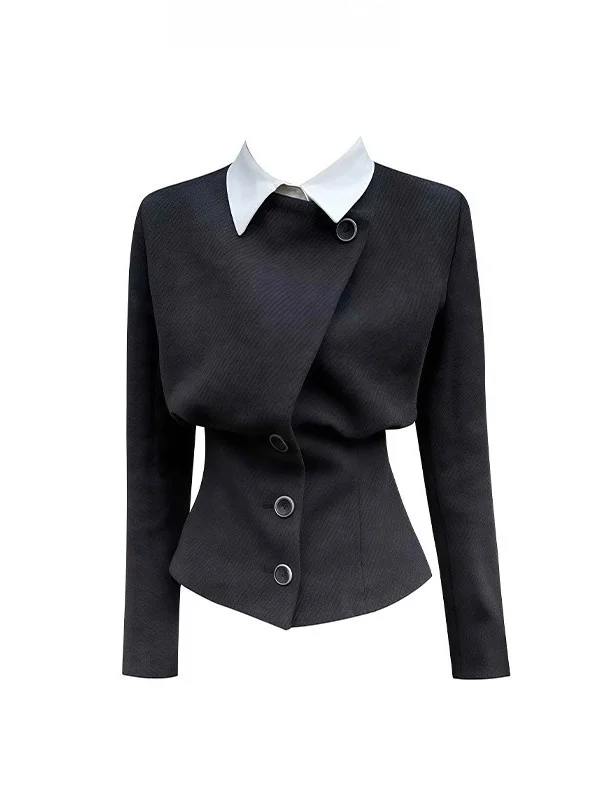 

Slimming Woolen Coat Women's Fashion Design Autumn Waist-Cinching Jacket Large Size Female Outerwear Elegant Style