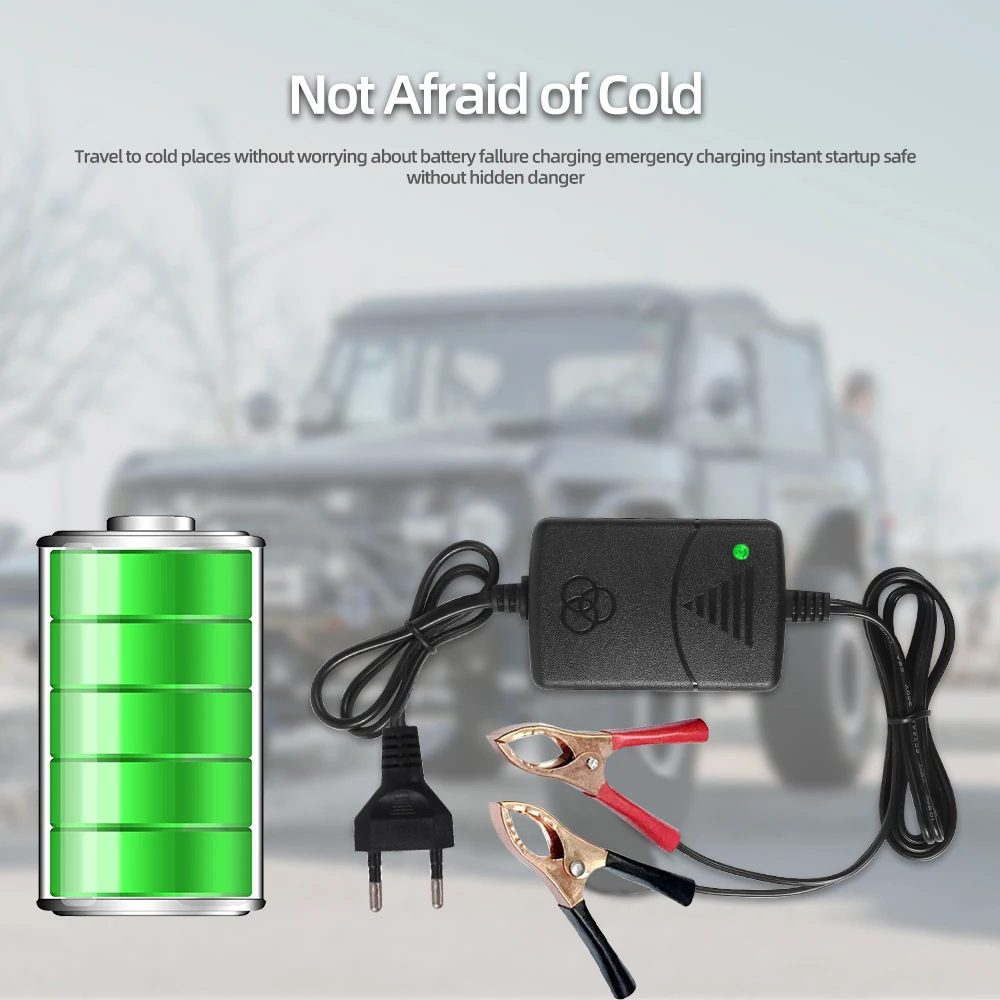 

12V 1300mA Smart Battery Charger Intelligent Lead Acid Car Battery Charger Motorcycle Battery Power Rechargeable Device