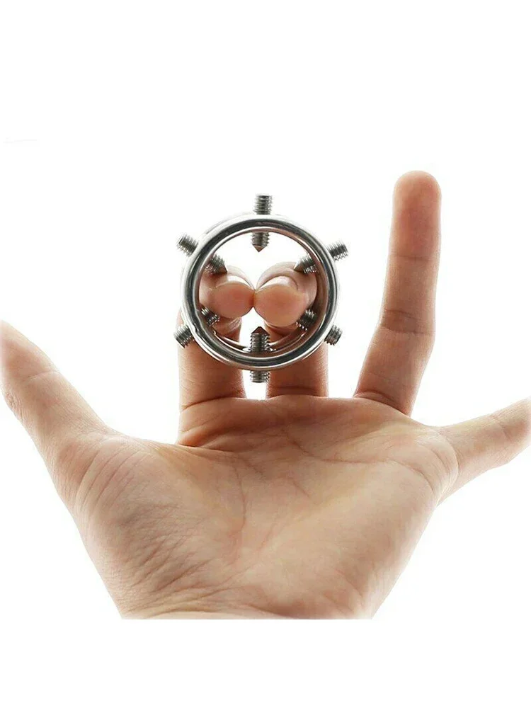 Male Metal Spikes Adjustable Penile Locking Ring Scrotal Restraint Chastity Stretcher BDSM Stimulation Rooster Erection Sex Toy