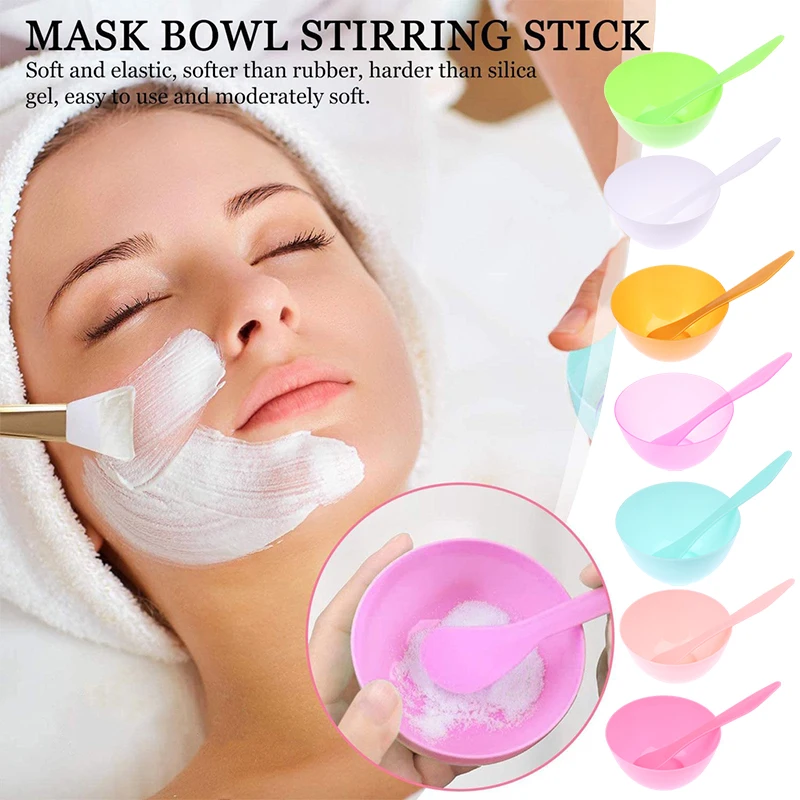 2 Stks/set Masker Kom Met Mengstok Lepel Kit Diy Beauty Gezichtsverzorgingstools Gezichtsmasker Mengkom Borstel Lepel Stick Tool