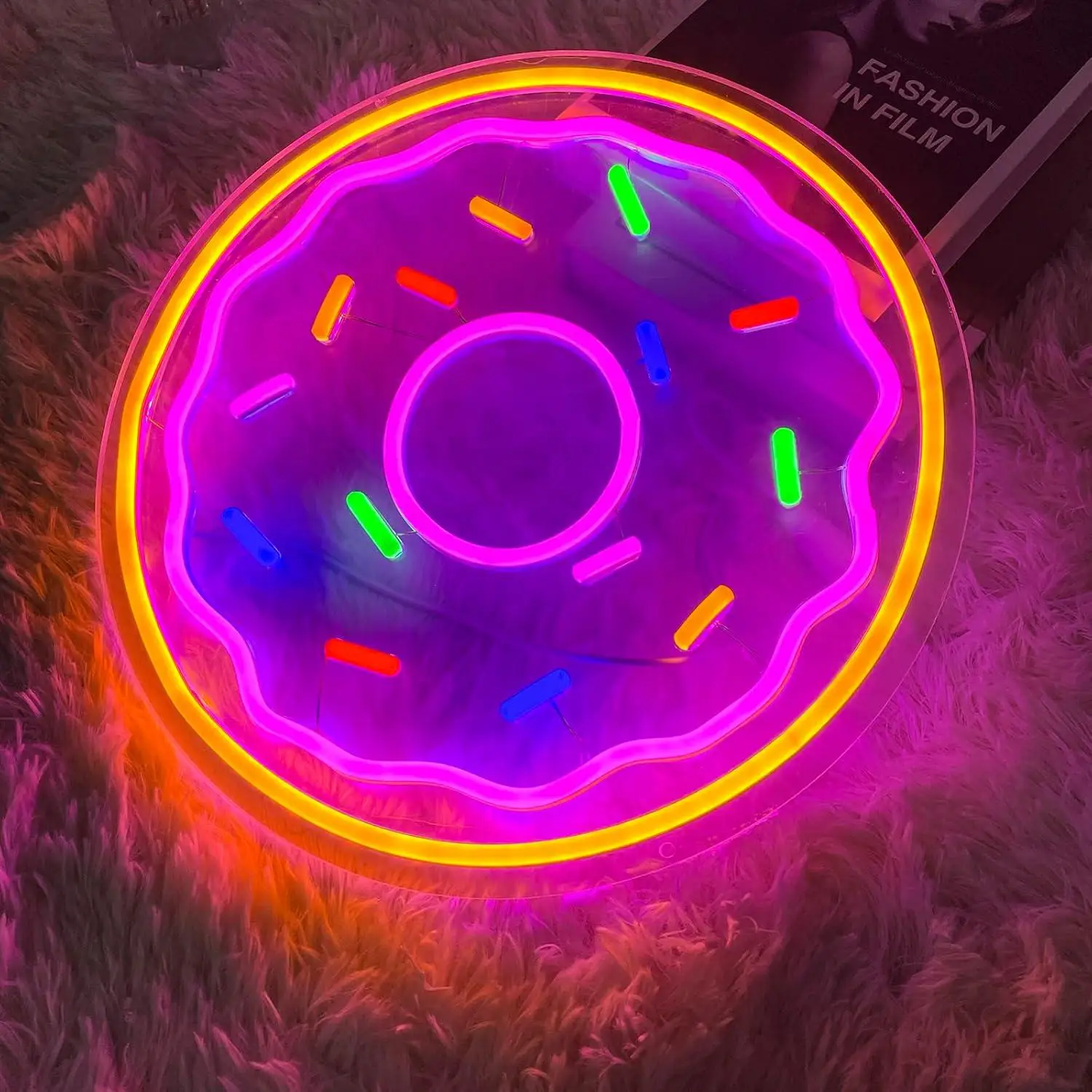 

Donut Neon Sign Cute Donut LED Neon Light for Bedroom Living Room Kitchen Bakery Dessert Shop Donut Party Decor Gifts for Kids