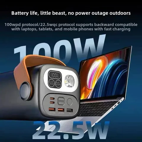 Power Bank 60000 мАч, 100 Вт, сверхбыстрая зарядка, зарядка большой емкости для ноутбука, флэш-зарядка BCAK, мобильный источник питания
