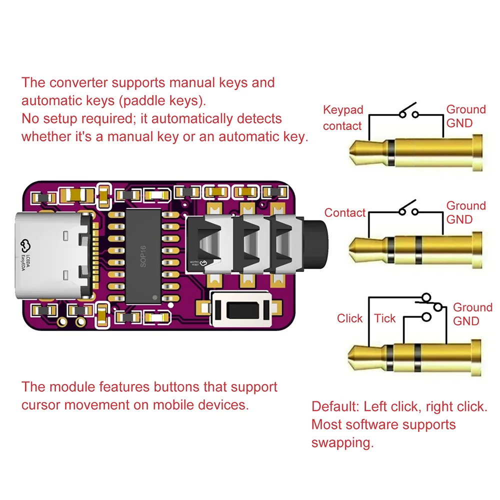 USB إلى CW Key Trainer CW Training Partner Morse Code Trainer Type-C USB Manual #1