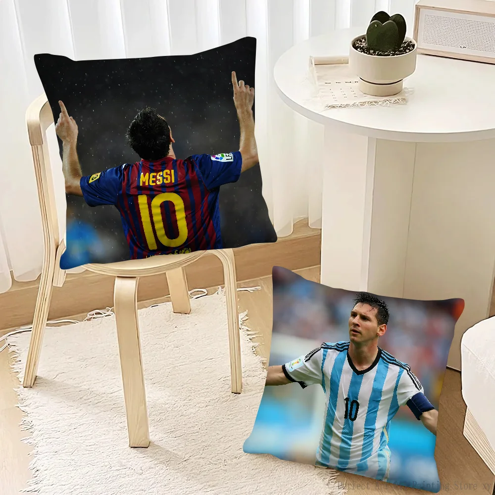 New Football L-LionelS M-MessiS Pillow Case Fashion Square Pillowcase Bedroom Sofa Room Ins Decoration Leisure Cushion Cover