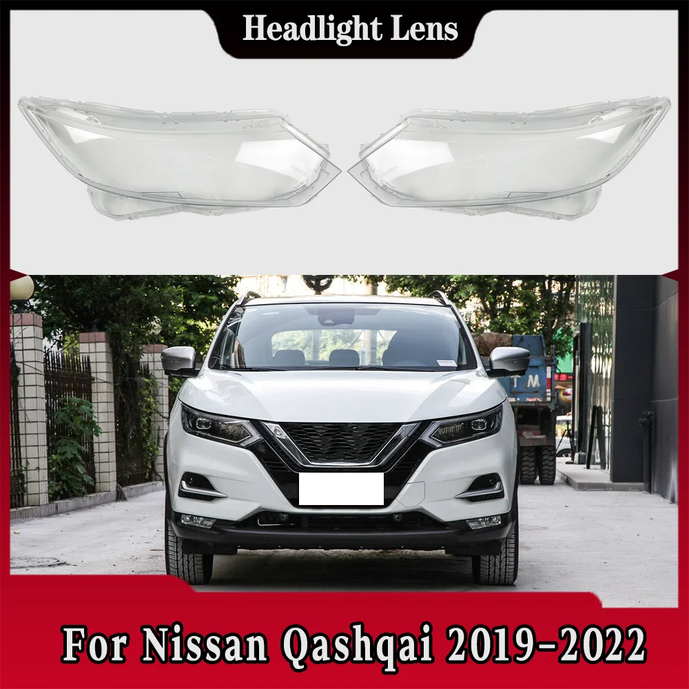 

For Nissan Qashqai 2019 2020 2021 2022 Headlight Cover Transparent Lampshade Headlamp Shell Replace Original Lens Plexiglass