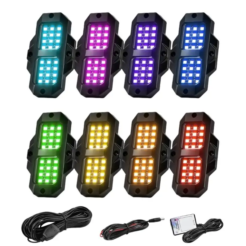 31BC Multicolor Vehicle Rock Light with Phone Control for Underbody Accent Lighting and Wiring Included for Night Styling
