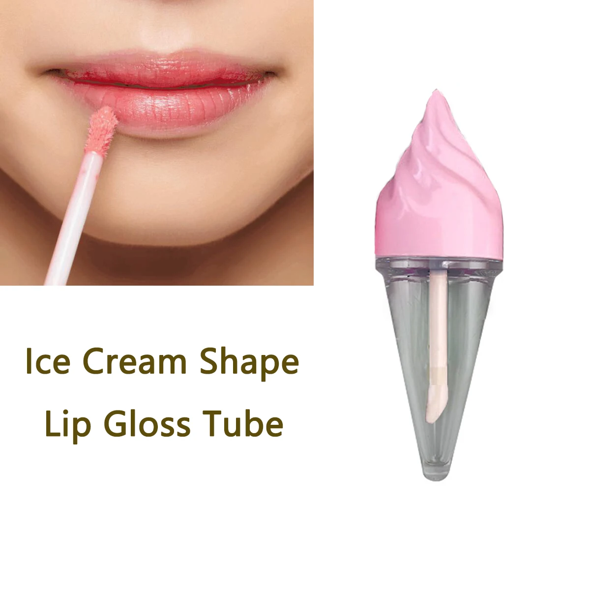 

5ml Lip Gloss Tubes Ice cream Shape Empty Lip Glaze Bottle DIY Cosmetic Packing Container