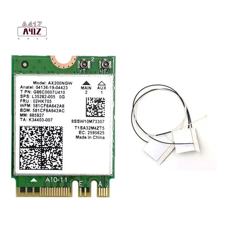 a41z-ax200ngw-wifi-6-カード-内蔵アンテナ-24g-5ghz-bluetooth-52-wifi-アダプター-2974mbps-ワイヤレスネットワークカード-win10-11-用
