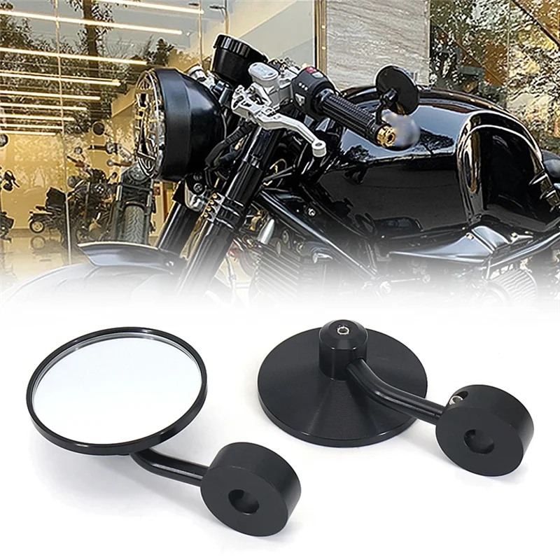 

A026-Motorcycle Rearview Handle Bar End Mirrors Round Convex Mirror Side Mirror For BMW R9T RNINET Rninet R NINE T R NINET