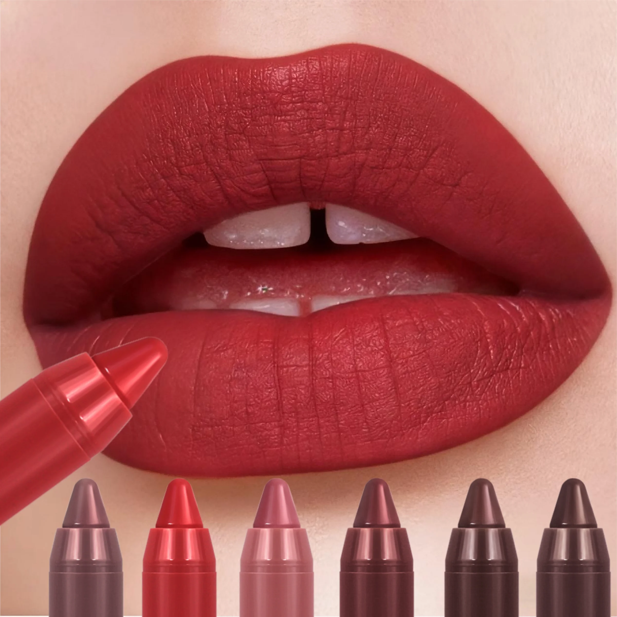 1PC Matte Velvet Lipstick - Non-fading, Nude Color Series Enhances Complexion Without Drying Out,  Suitable for New Year
