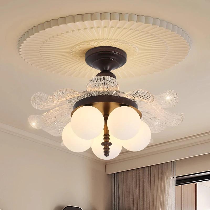 

Легкие роскошные стеклянные потолочные светильники Magic Bean для спальни, американские ретро-креативные высококачественные хрустальные светильники для главной спальни