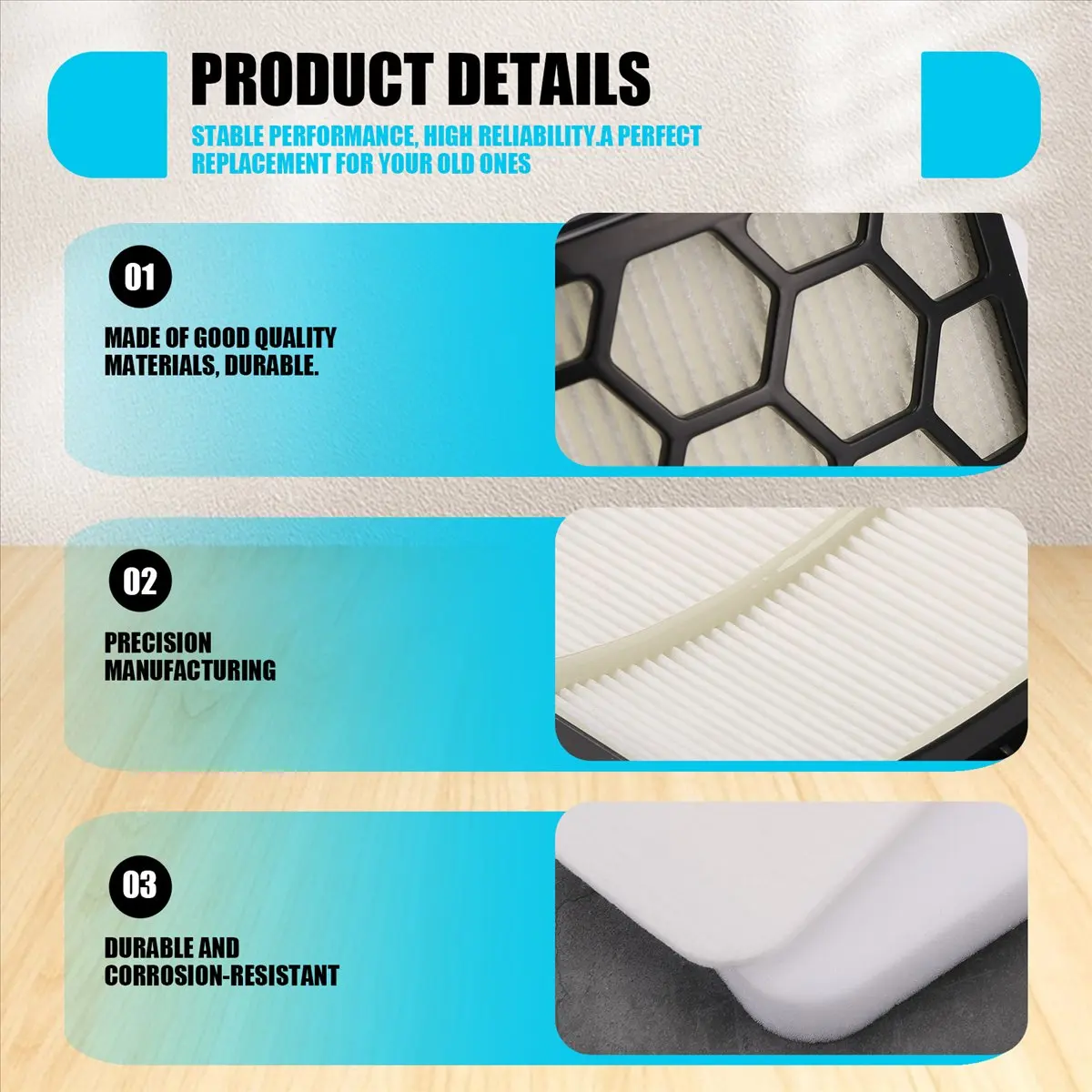 MALL Replacement Vacuum Filters for ZU60 NV251 NV255 Upright Vacuum Cleaner Accessories Parts 1238FT60 & 1239FT60