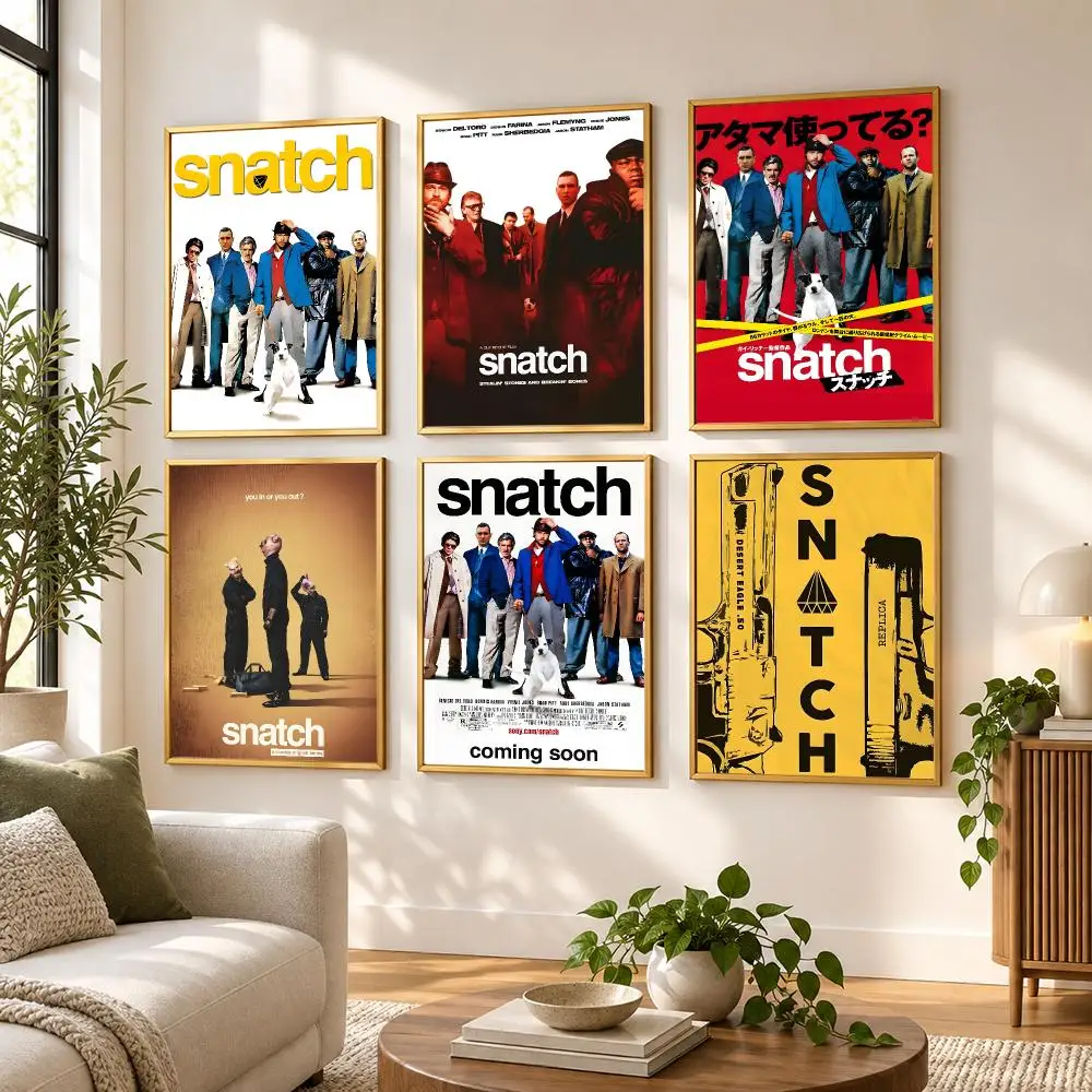 Classic Crime Comedy Movie Snatch Poster HD art sticky wall waterproof home living room bedroom bar aesthetic decoration