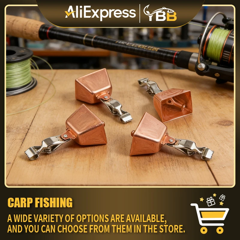 

Fishing Bite Alarm Bell, Copper Fishing Rod Alarm with Secure Eagle Clip - Audible Bite Indicator for Rod Tip, Easy Install Fish