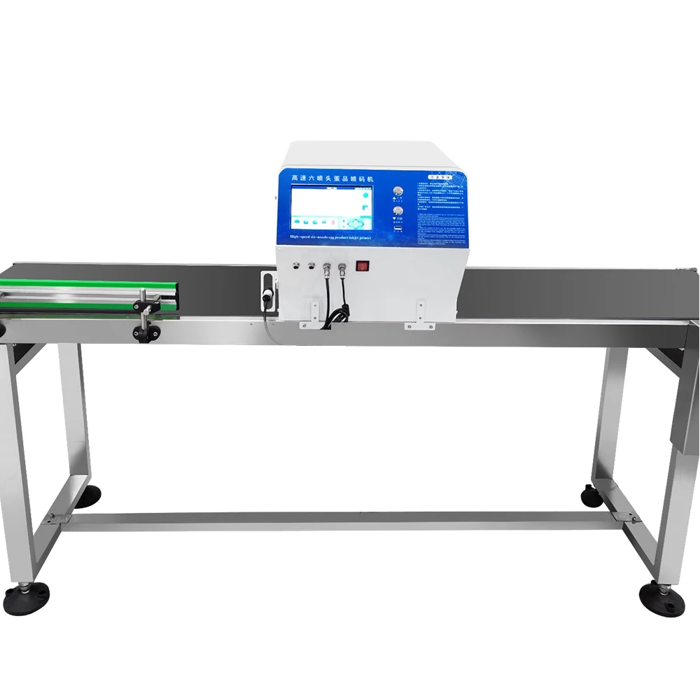 EP6 Six Heads Industry Egg Inkjet Printers Label Expiry Date Stamp Logo Barcode Food Grade Auto Printing Coding Machine On Eggs - view 3