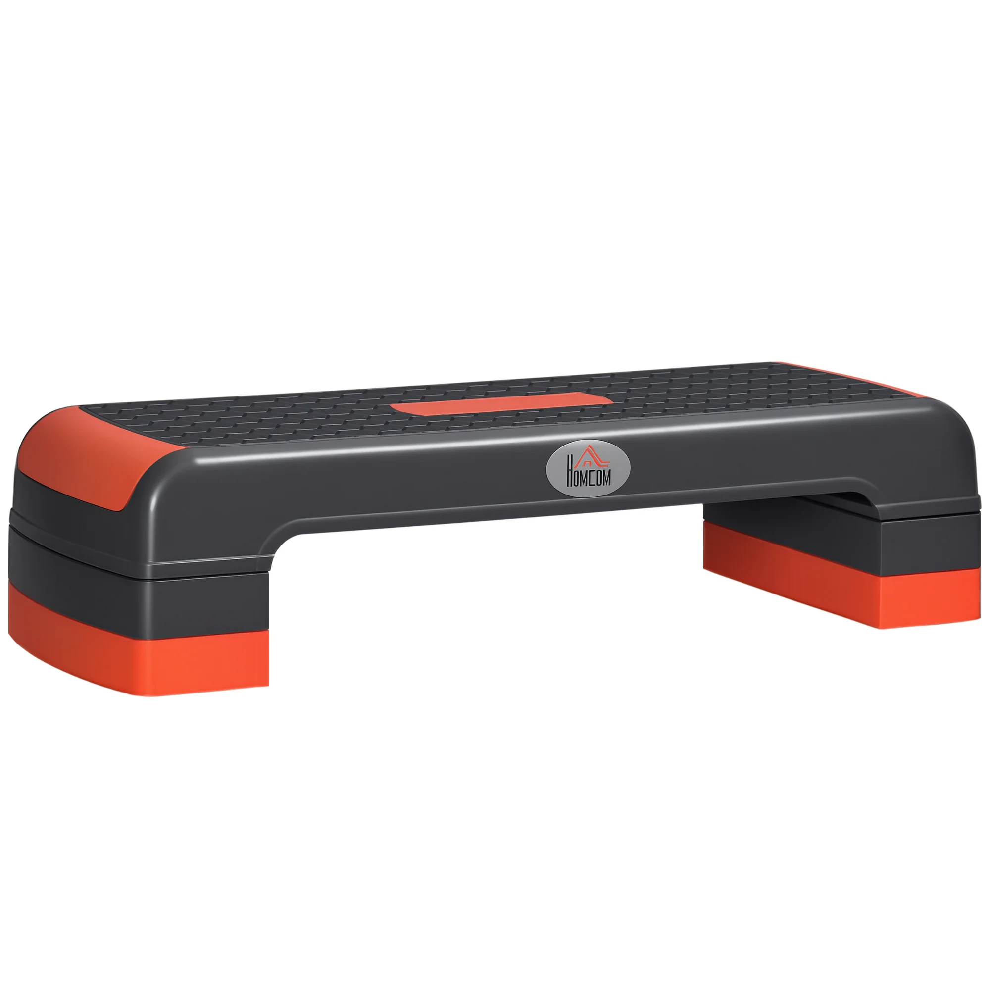 HOMCOM Stepper aérobic fitness hauteur réglable 3 niveaux 10/15/20 cm surface antidérapante plastique 78 x 28 x 20 cm gris et rouge
