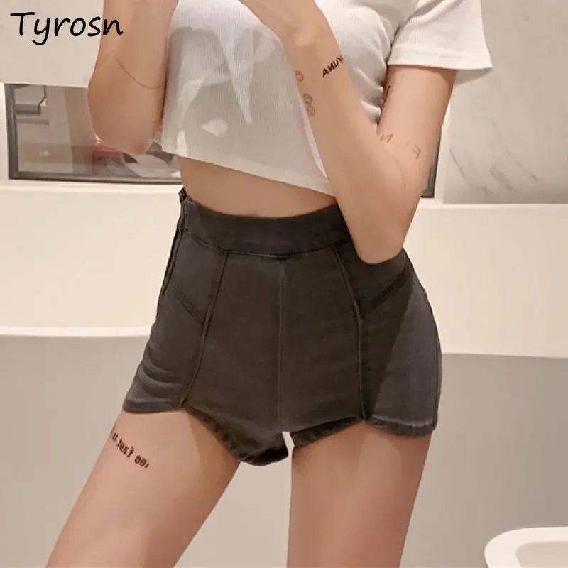 Shorts Women Skinny Sexy Retro All-match Denim Korean Style Hot Girls Summer Daily Streetwear Popular Empire Causal Simple Pure