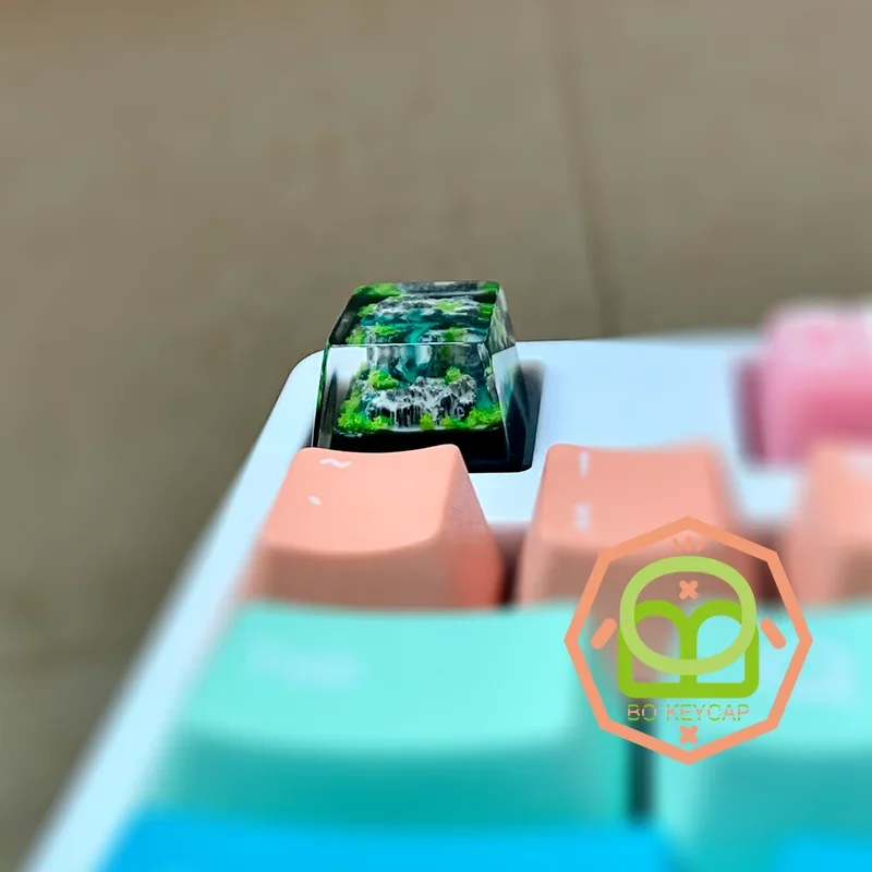 mountain and sea Keycaps Artisan Resin Luxurious DIY PC Gamer Mechanical Backlit Keyboard RGB Keycap For GK61 Anne Pro 2 GK64