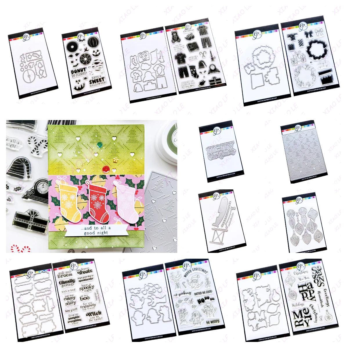 

New Night Before Christmas Ghostly Greeting Cutting Dies Silicone Stamps Scrapbooking Make Photo Album Card Diy Paper Embossing