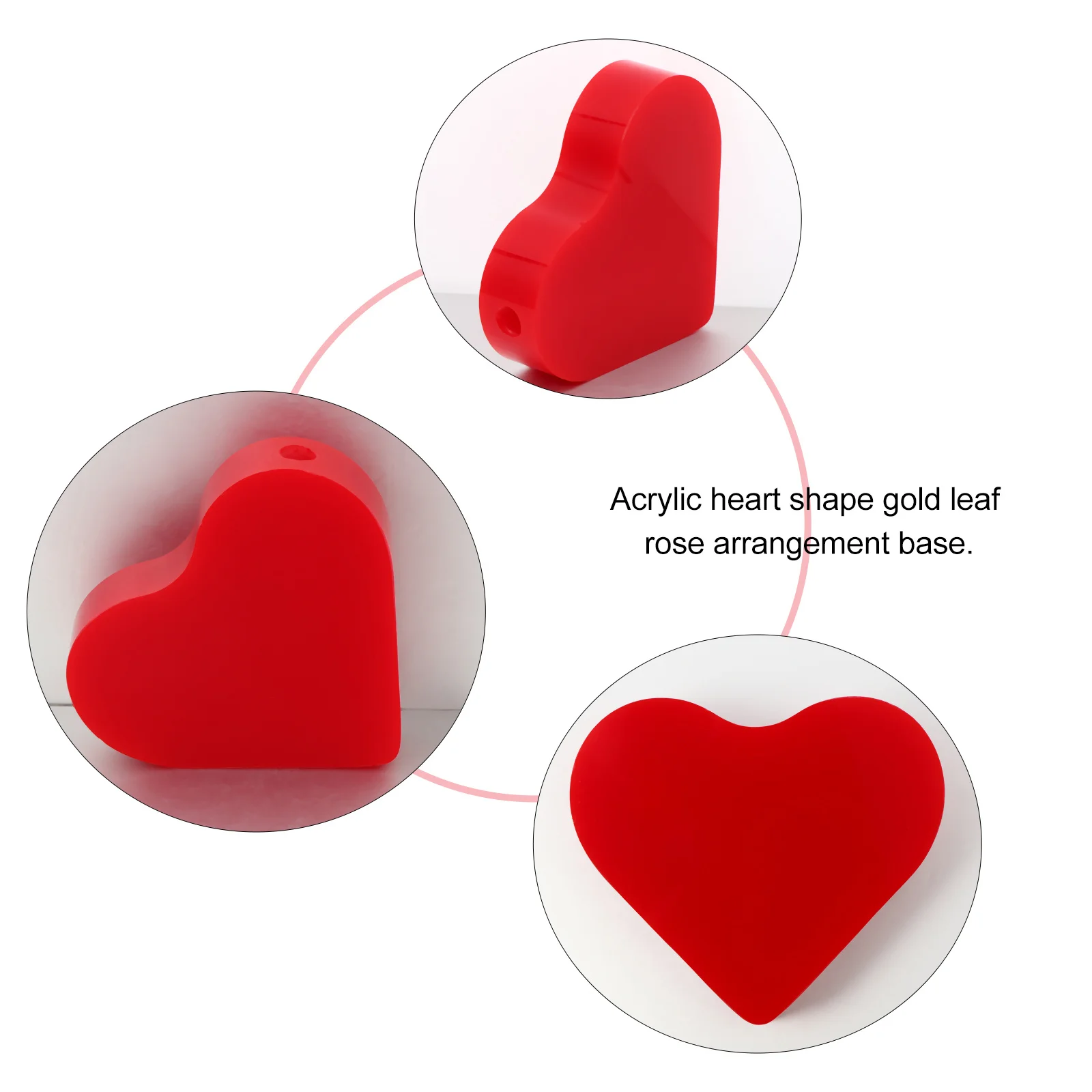 

2Pcs Acrylic Heart Shape Rose Flower Stand Thick Artistic Rose Stem Support Base for Gold Leaf Roses Flower Stand