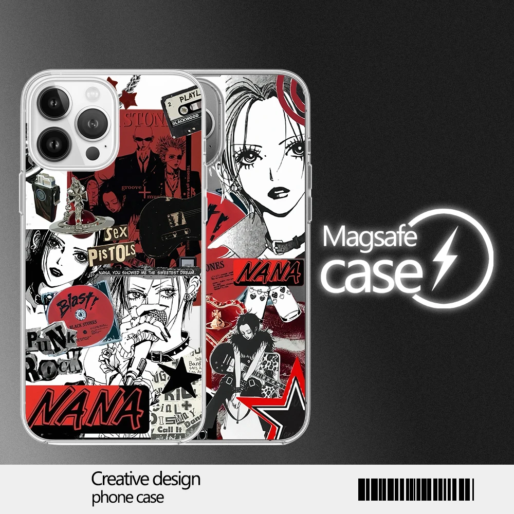 Nana Osaki Manga Phone Case for iPhone 12 11 13 14 15 16 Max Pro Plus Magsafe Magnetic Wireless Cover