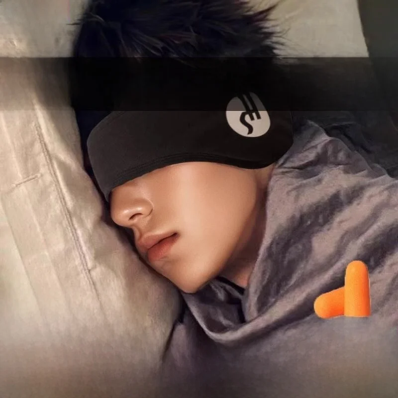 スリーピングアイマスク耳栓一体型ノイズリダクションヘッドセット調整可能なアンチノイズ睡眠耳カバー寮の睡眠用