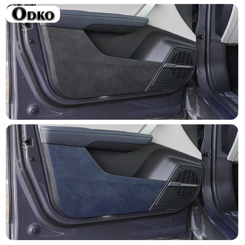 4Pcs Car Door Anti Kick Protection Pad Panel Alcan tara Suede Auto Doors Anti-Dirty Trim For BYD Tang EV DMI/DMP Tan 2023 2022