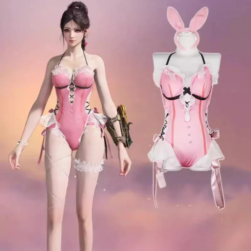 파티 핑크 수영복 우펜베리 션 미아오 의상 변장 섹시한 캐릭터 초여름 코스프레;4.f'7;j,3'