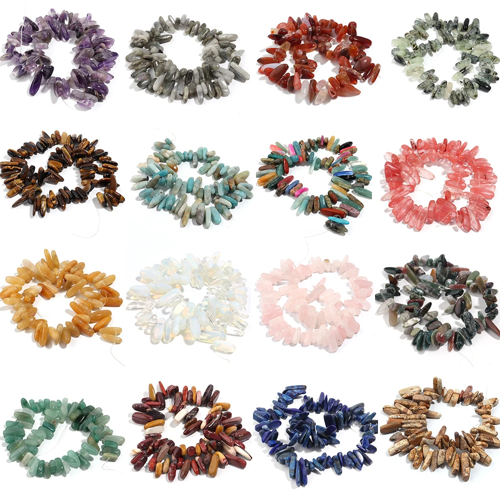 1 Strand 8-25mm Irregular Natural Chips Gravel Stone Teeth Shape Amethyst Tiger Eye Agate Beads For Jewelry Making DIY Supplies view 2