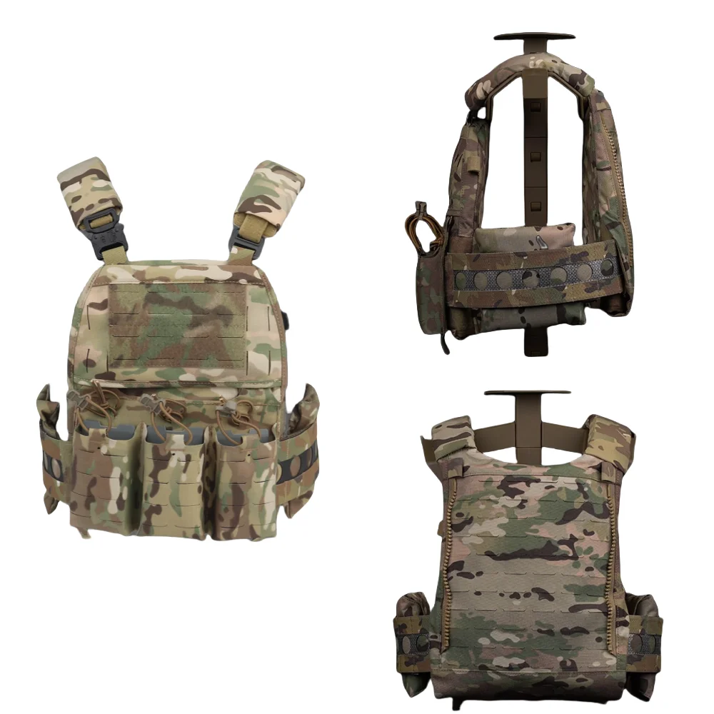 V5 PC tactical vest with multi-functional MOLLE back zipper system, quick disassembly, comes with triple pack hunting equipment