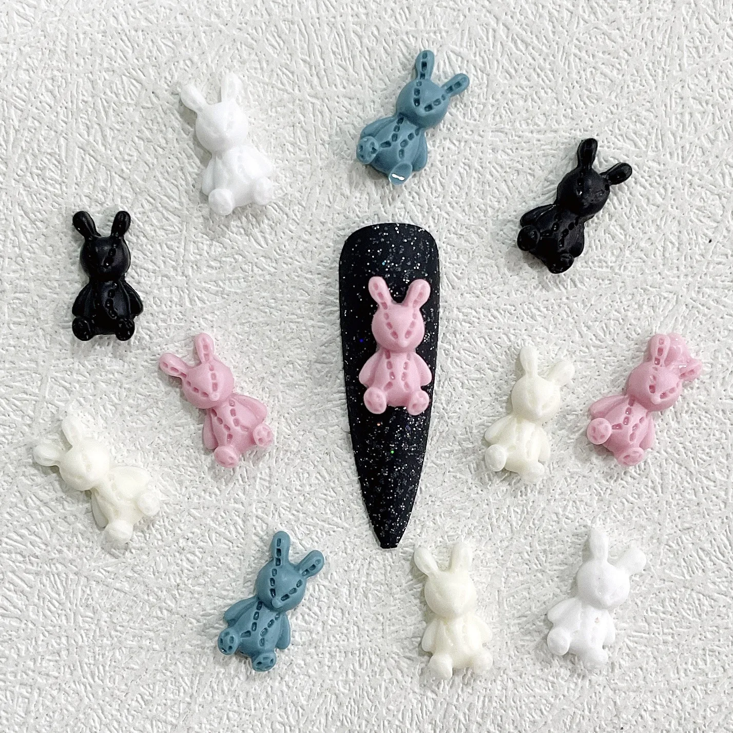 30PCS Cute Cartoon Resin Rabbit Nail Charms Kawaii Accessories Parts 3D Acrylic Nail Art Decoration Supplies Manicure Decor Tool