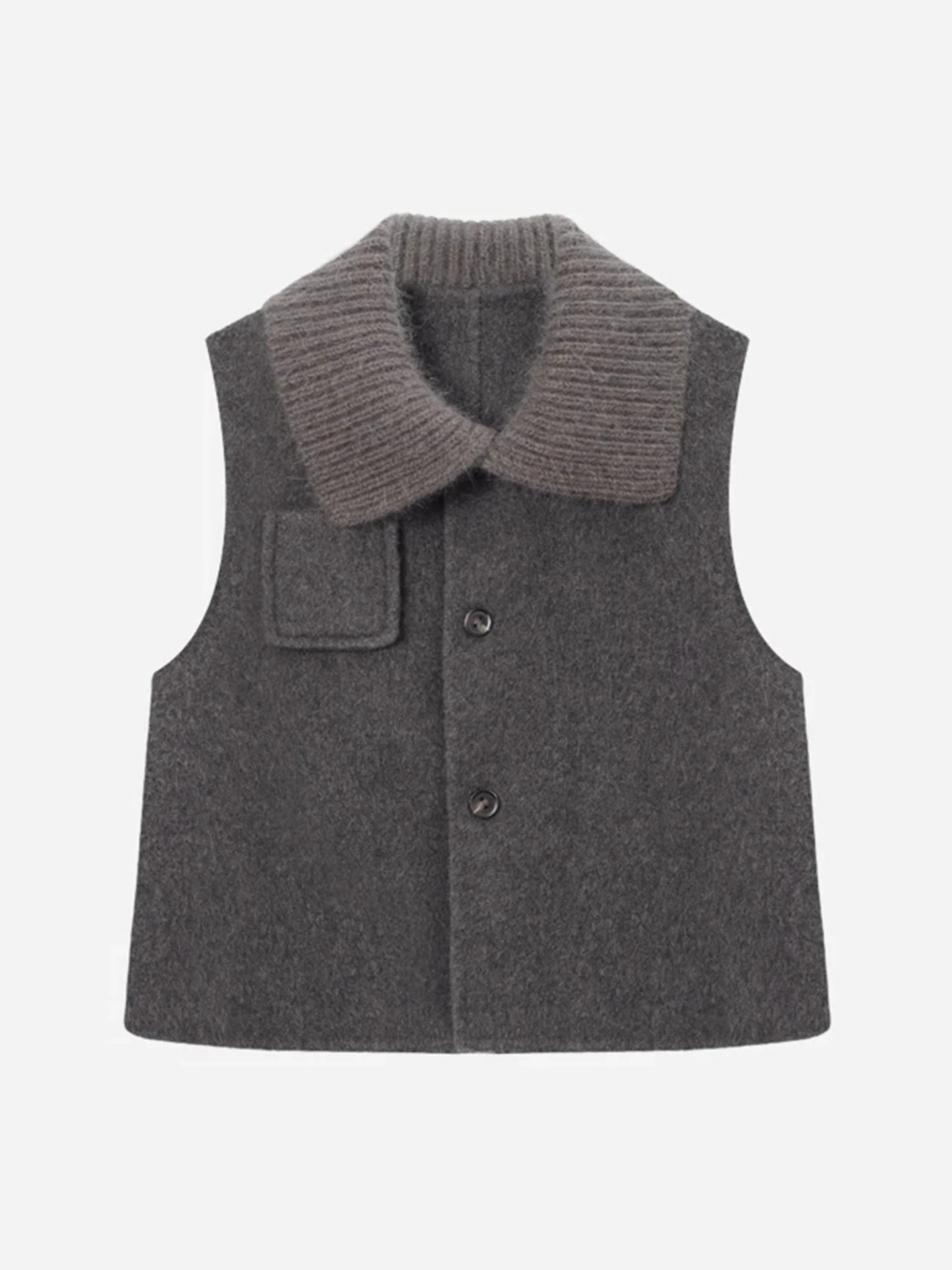 

Comfortable Knitted Open Cardigan Svel Vest Vintage Sle Slimming Top for Autumn Commuting Single Button Closure