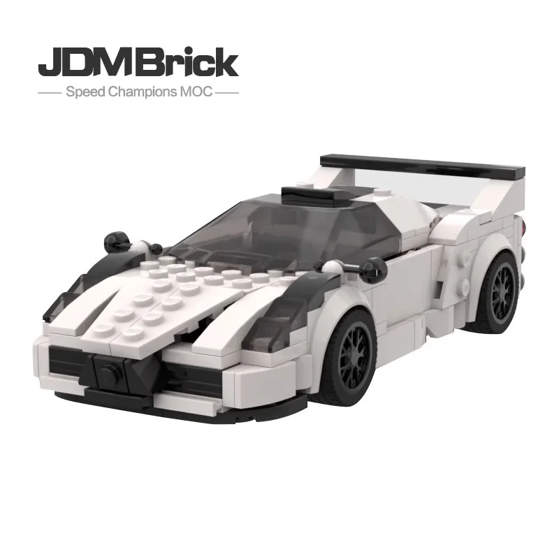 MOC-60842 Domestic Building Block Boys' White Cool Sports Car Toy Gift Puzzle Assembly Car Model Parts Pack