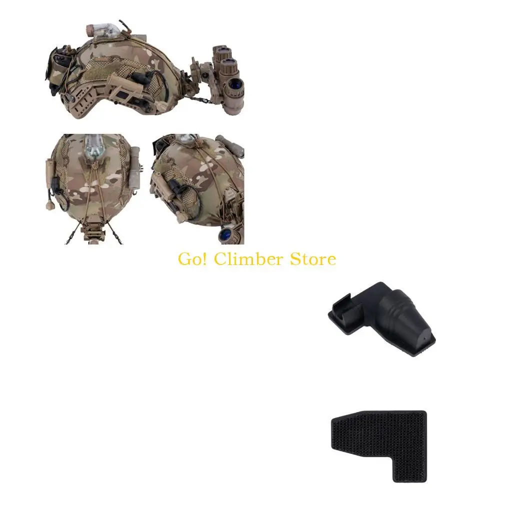 Q84C Dark Finish Cable End Holder Base for Helmet Gear, Slot Section Body with Clip Stop, Pair Mount Bases for Cable Placement