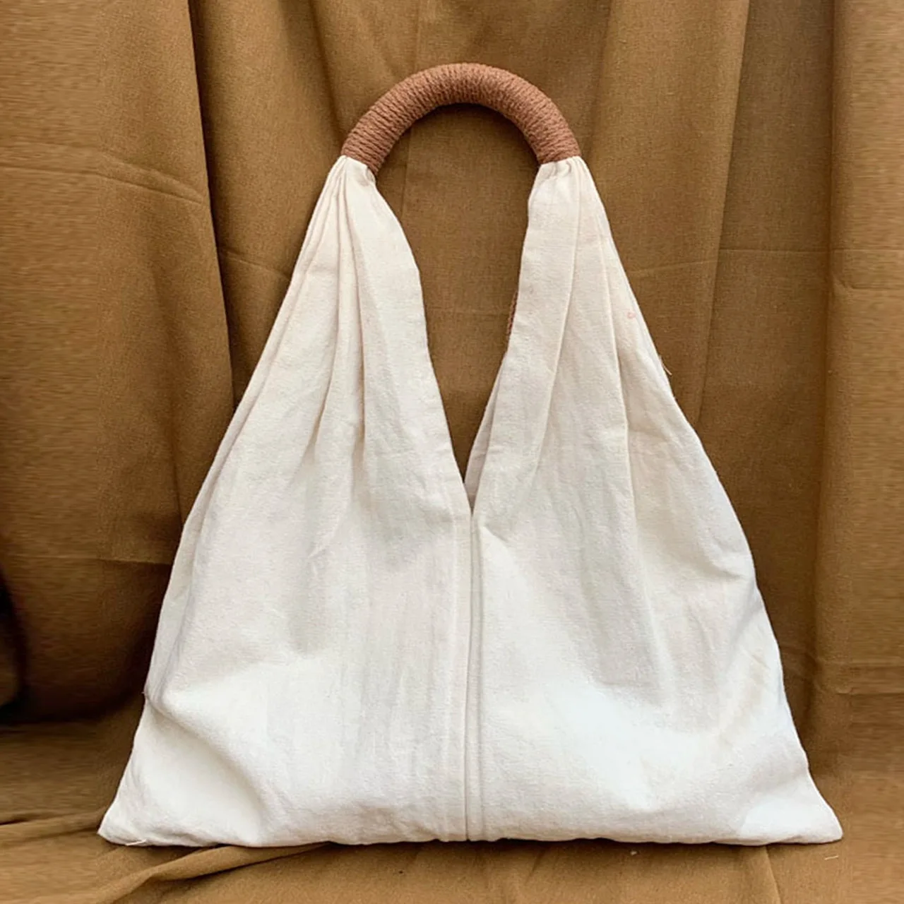 

Large Capacity Bag Stylish Canvas Handbag Solid Color Tote Large-Capacity Retro Tote Bag For Fashion Shopping Daily Use