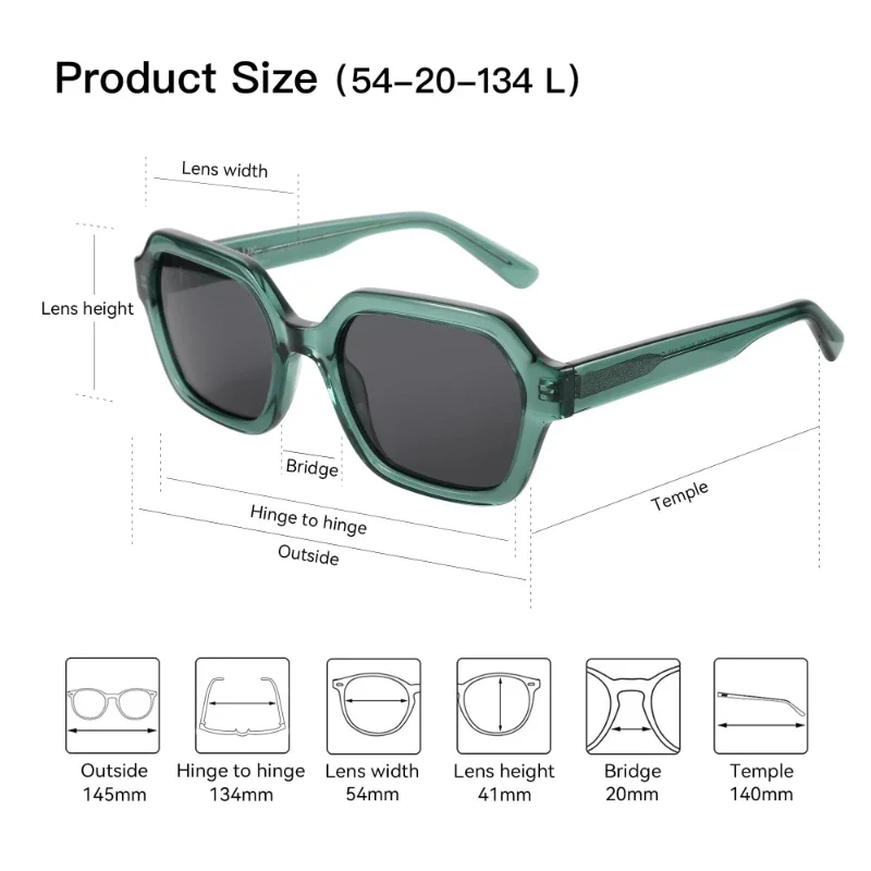 BLUEMOKY Hexagon Sunglasses for Women Polarized UV400 Protection Retro Acetate Frame Classic Geometric Style