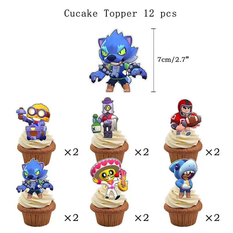 12 inch Game Brawl Thema Verjaardag Scène Decoratie Latex Ballon Party Banner Cake Vlag Brawl Sterren Decor Baby Douche Benodigdheden