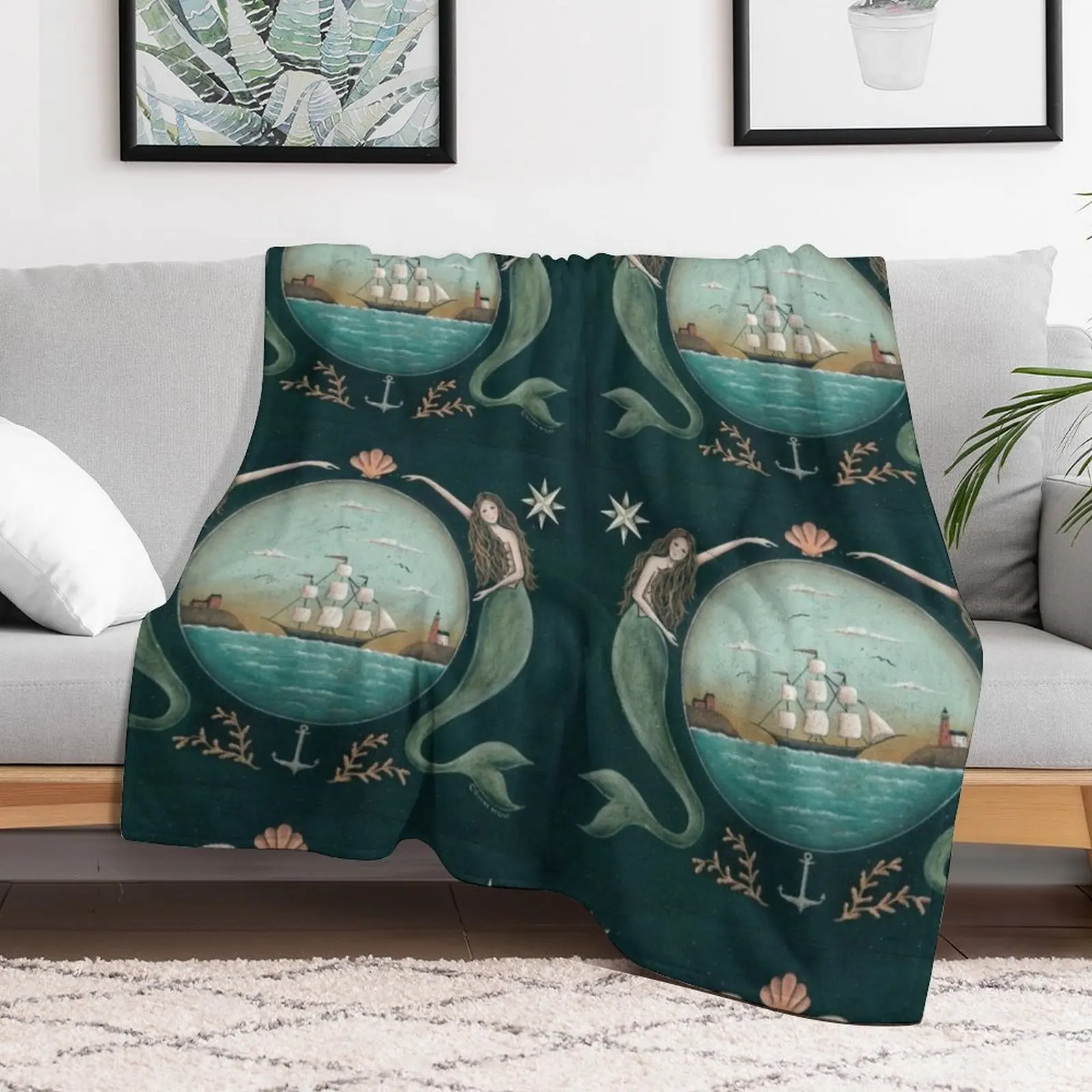 Sirens of the Sea by Donna Atkins Throw Blanket Decorative Beds for winter funny gift Summer Beddings Blankets